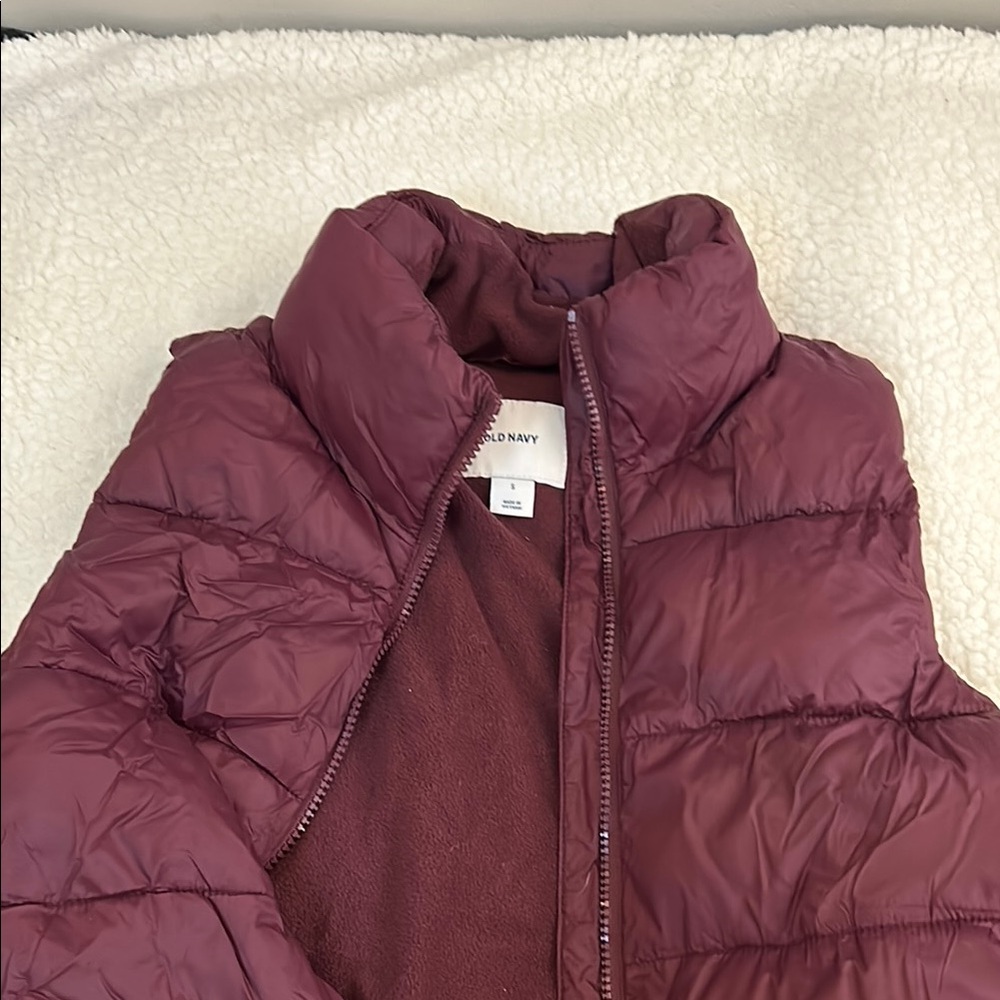 Old Navy Burgundy Puffer Vest